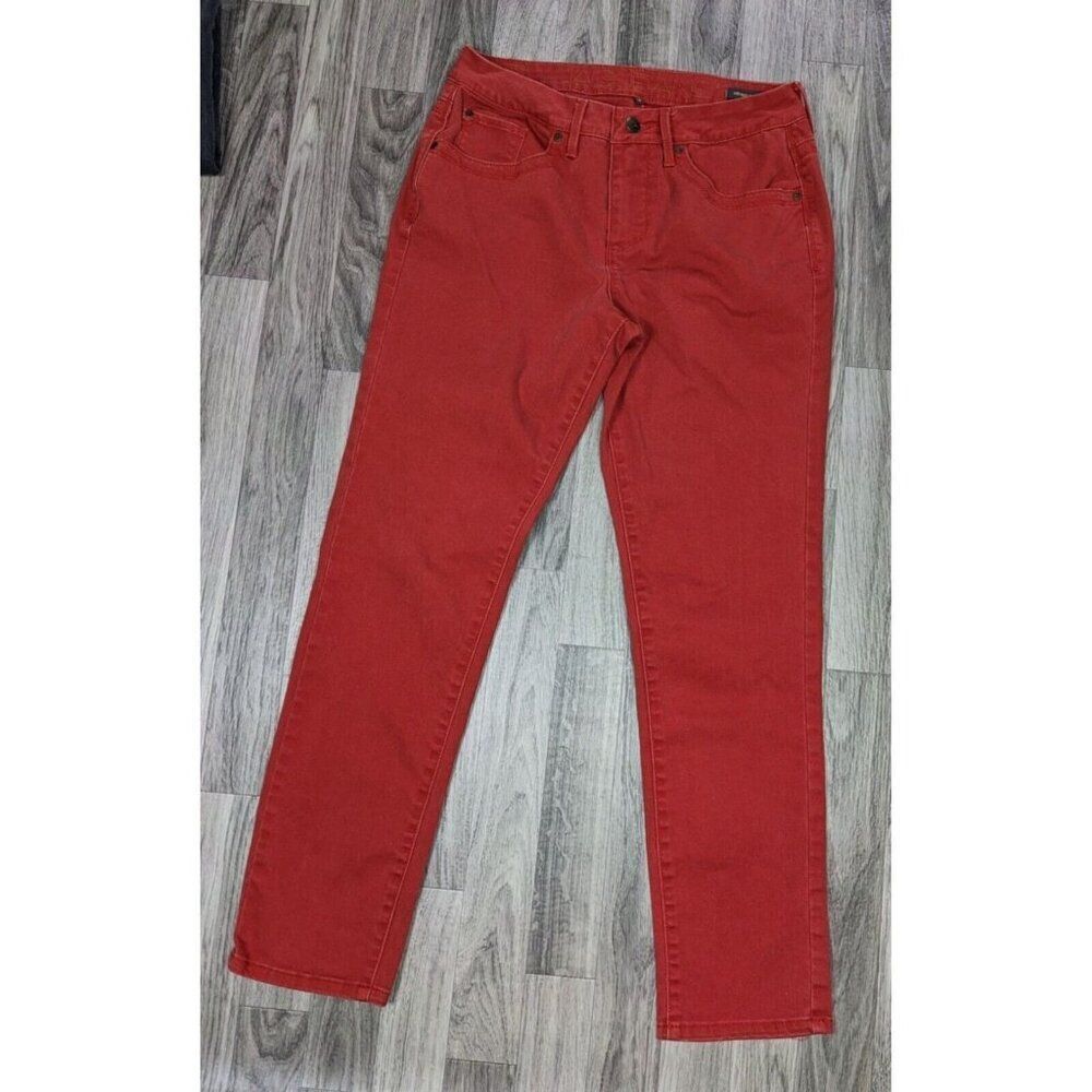 Jag Jeans Womens Size 6 Mid Rise Slim Ankle Pockets Red Denim Jeans